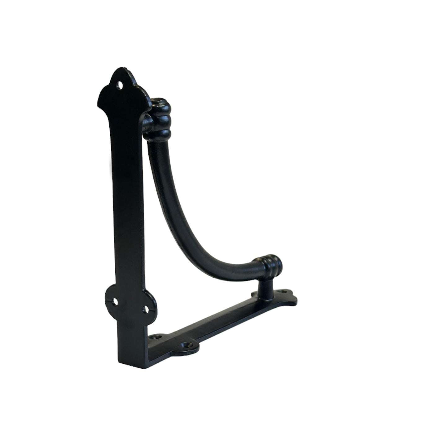 Slim Halfround Bracket, 7 inch, Black