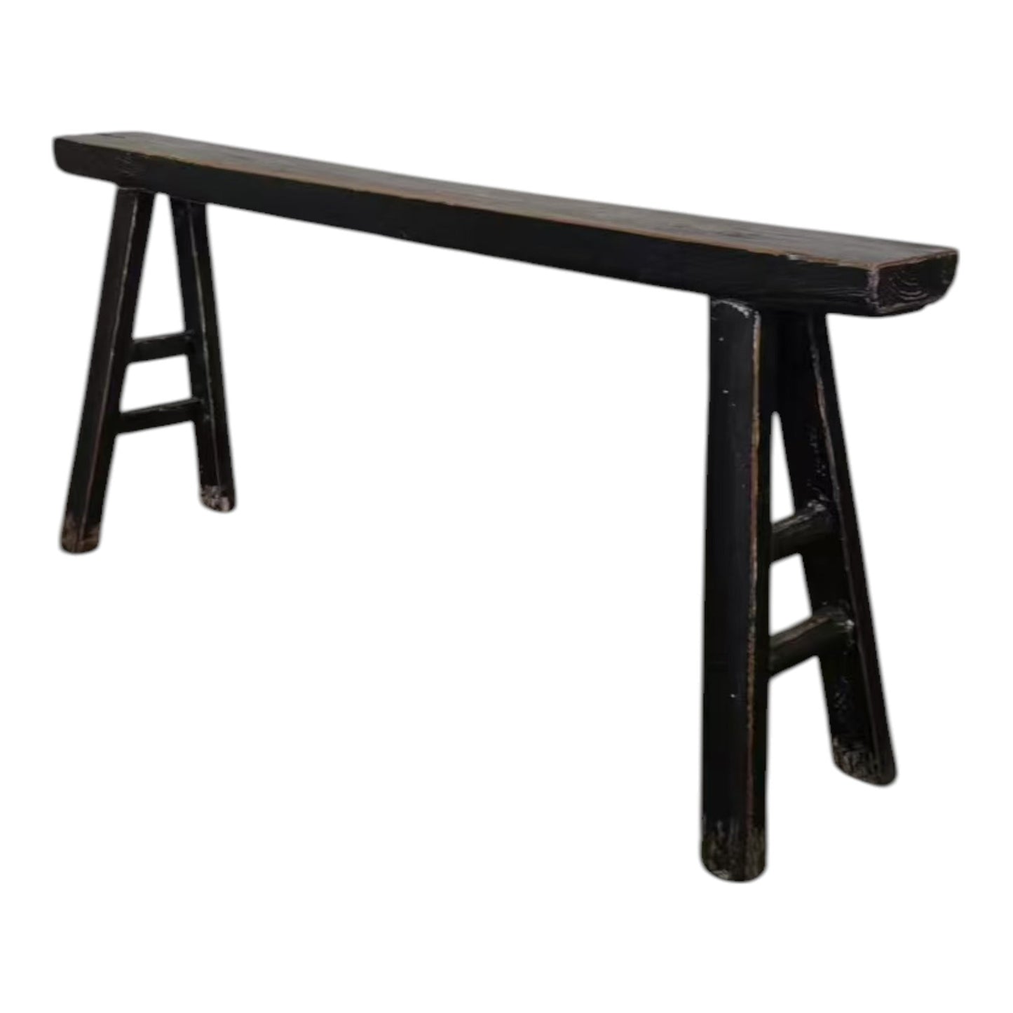 Antique Skinny Wooden Bench, Antique Black, Size 45-55 in