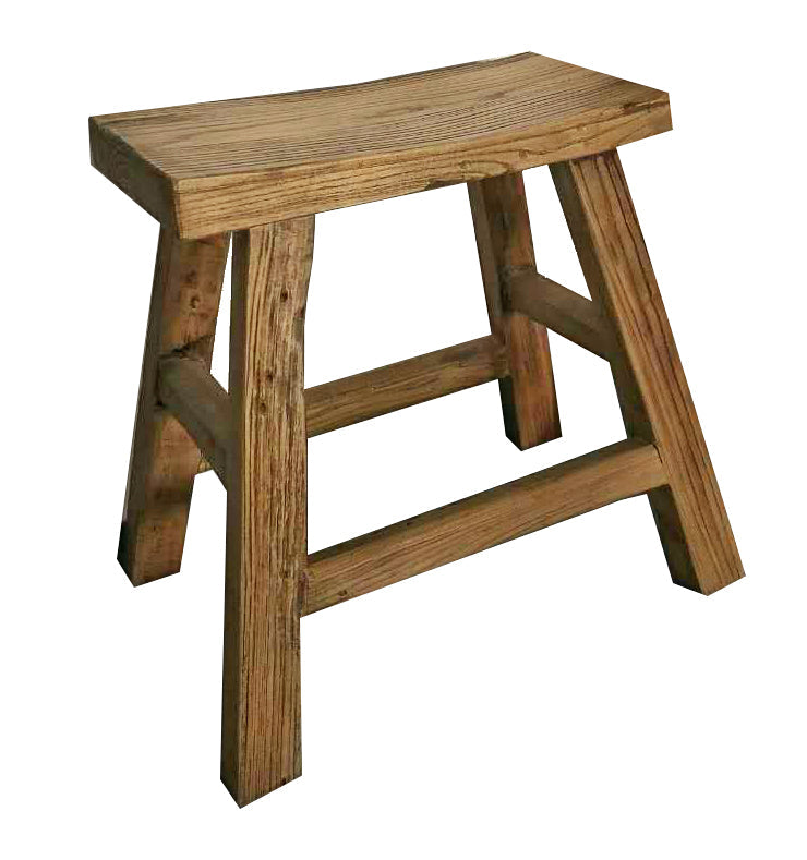 Tibetan Elmwood Stool 18-inch
