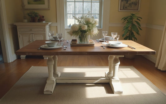 72 Inc. Recycled Pine Dining Table, Natural & Rustic White