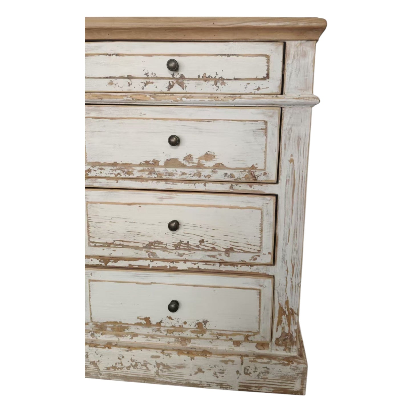 Recycled Pine Buffet, Antique White, 12 Drawers