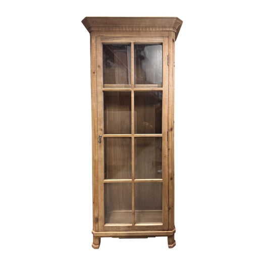 Recycled Old Pine Glass Cabinet, Natural