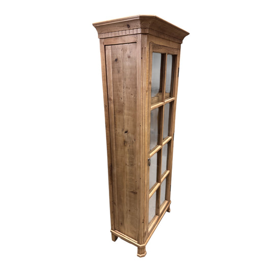 Recycled Old Pine Glass Cabinet, Natural