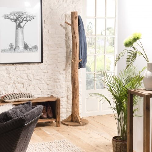 Reclaimed Pine Wooden Standing Coat Rack