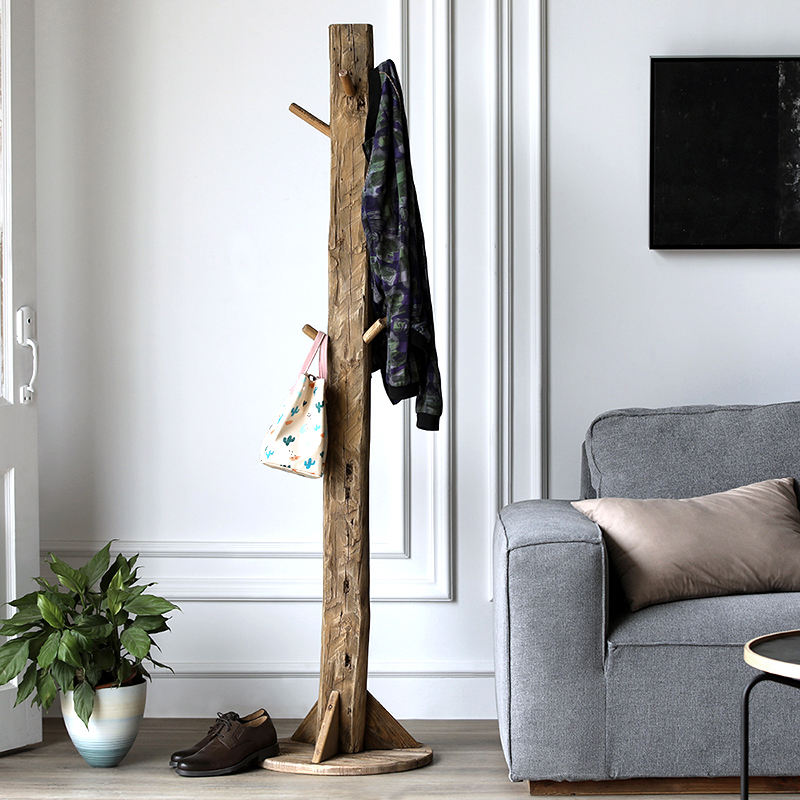 Reclaimed Pine Wooden Standing Coat Rack