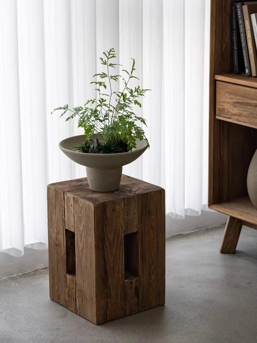 Recycled Wooden Ottoman Stool