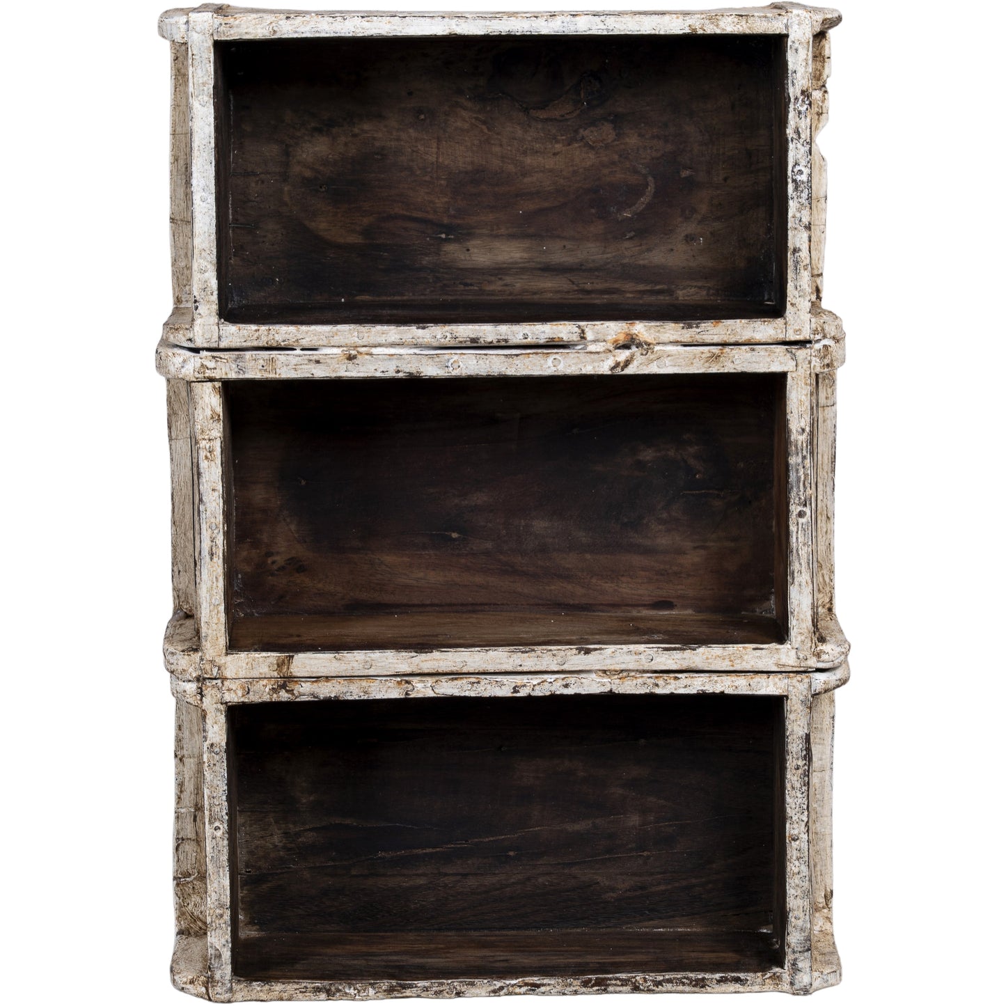 Wooden Brick Mould, Wall Shelf Rack, 3 Tier, White