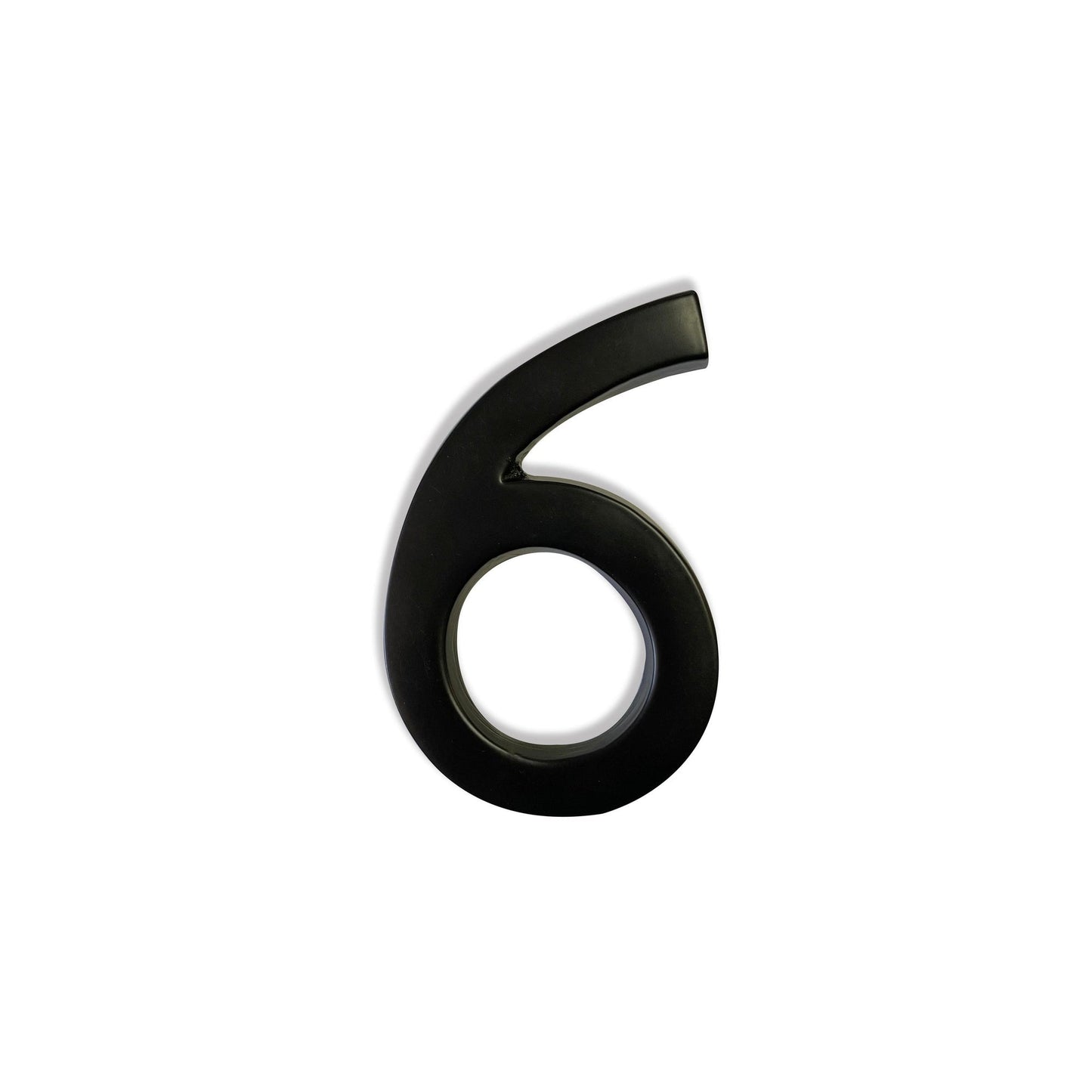 Magnetic Aluminum House Number #6, 4 in, Black