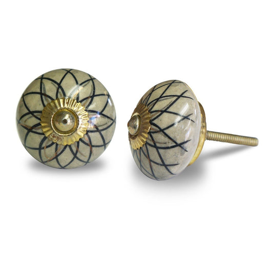 CN010 Knob, ceramic, Gloden & Black