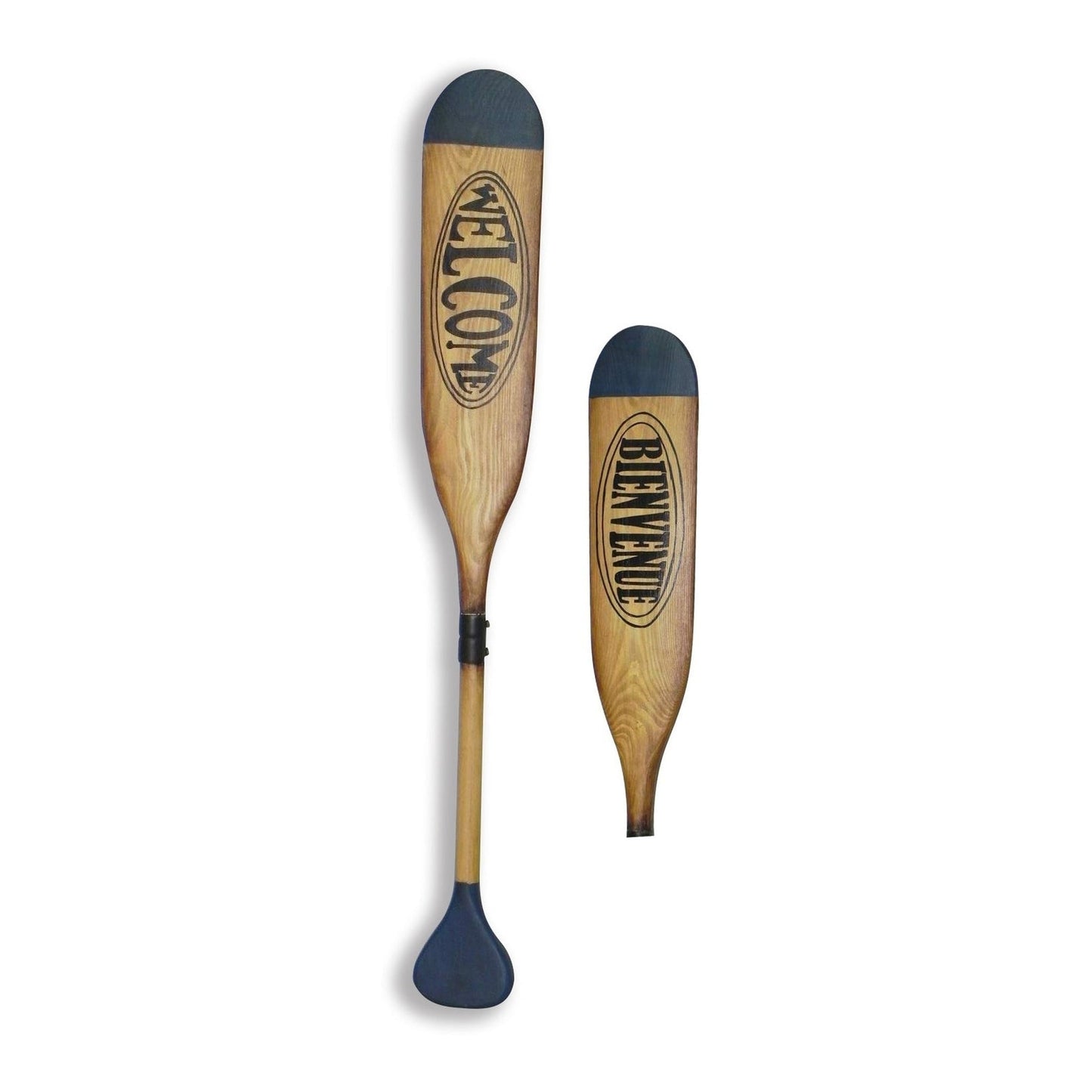 Wood Antique Paddle W/Welcome&Bienvenue
