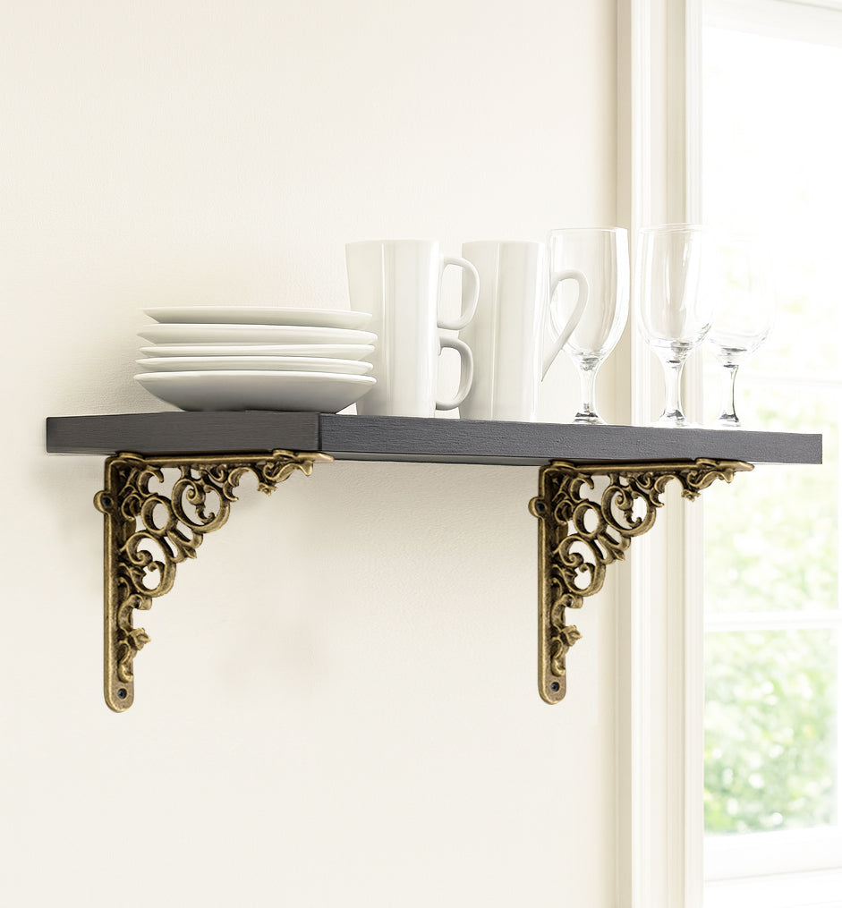 Scroll Bracket, Small, Small, Brass