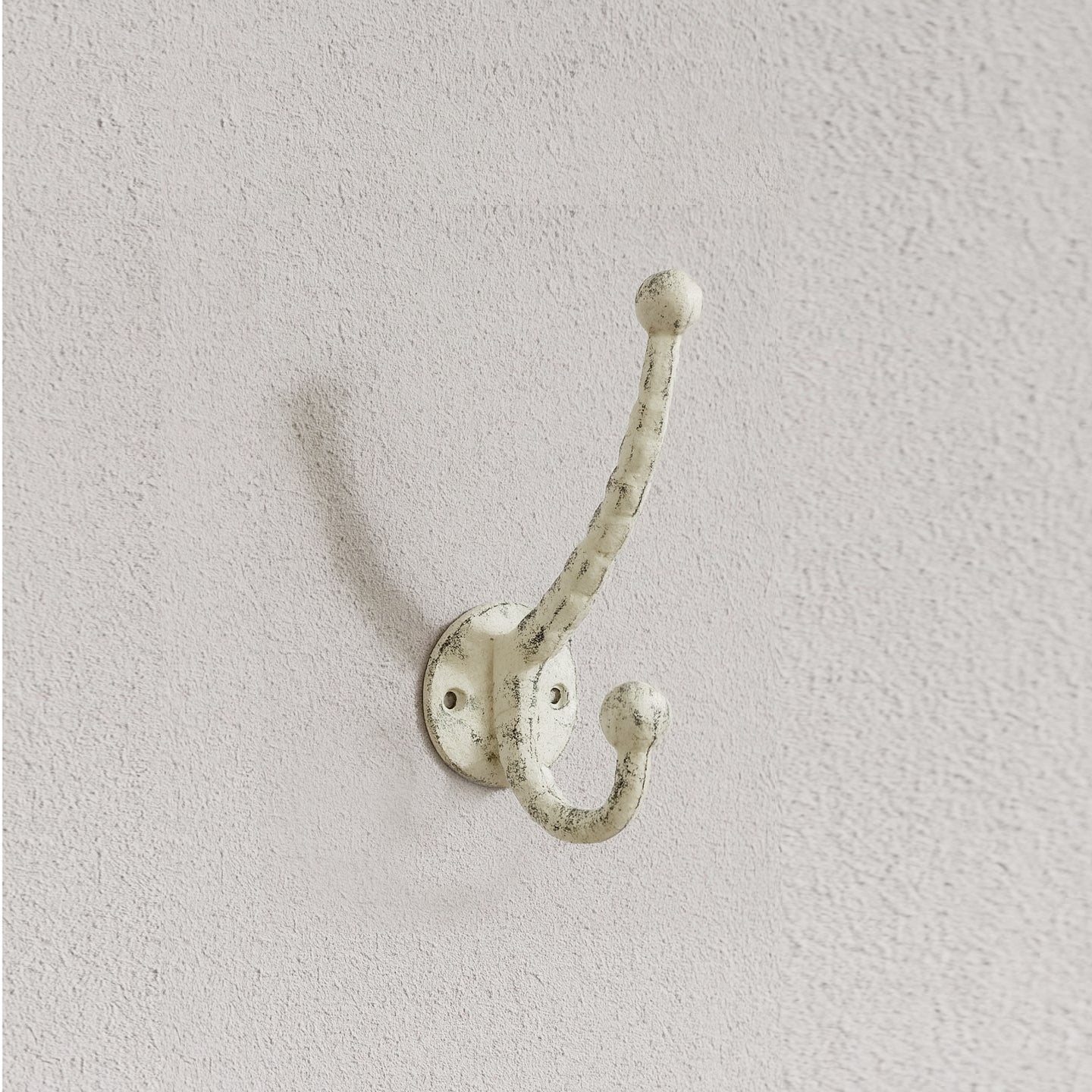 Double Hook Rustic White