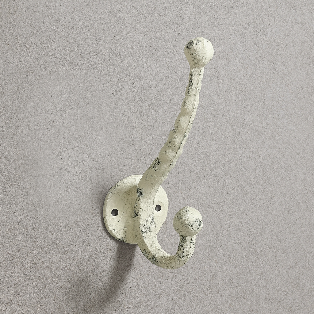 Double Hook Rustic White