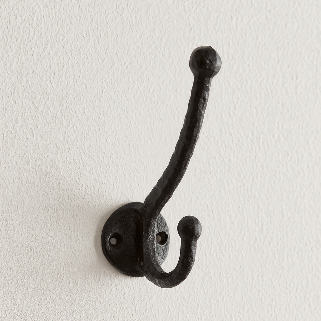 Double Hook Rustic Black
