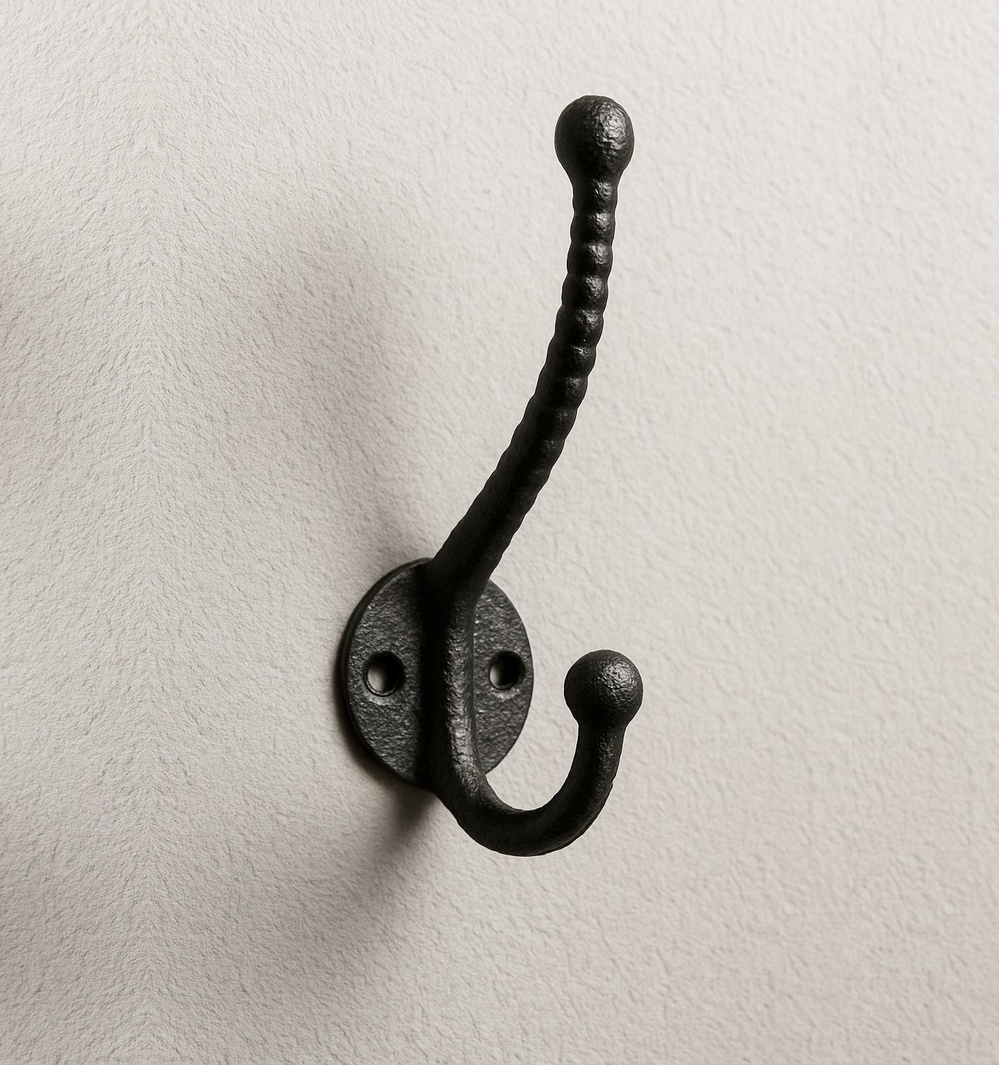 Double Hook Rustic Black