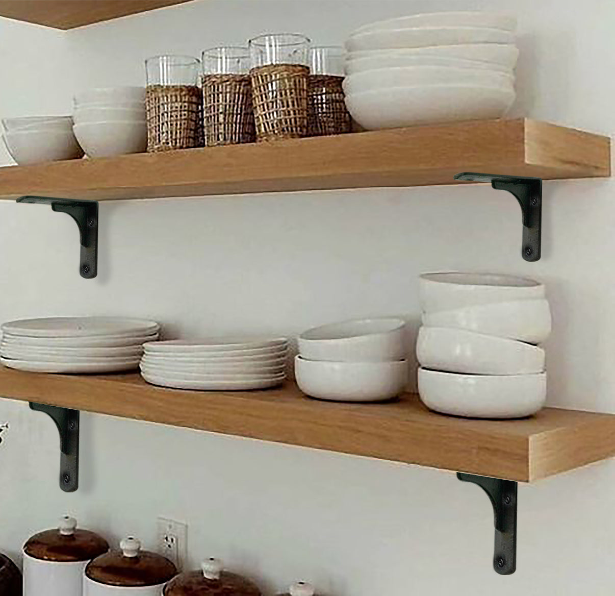 Minimal Corner Bracket, Antique Black, Small