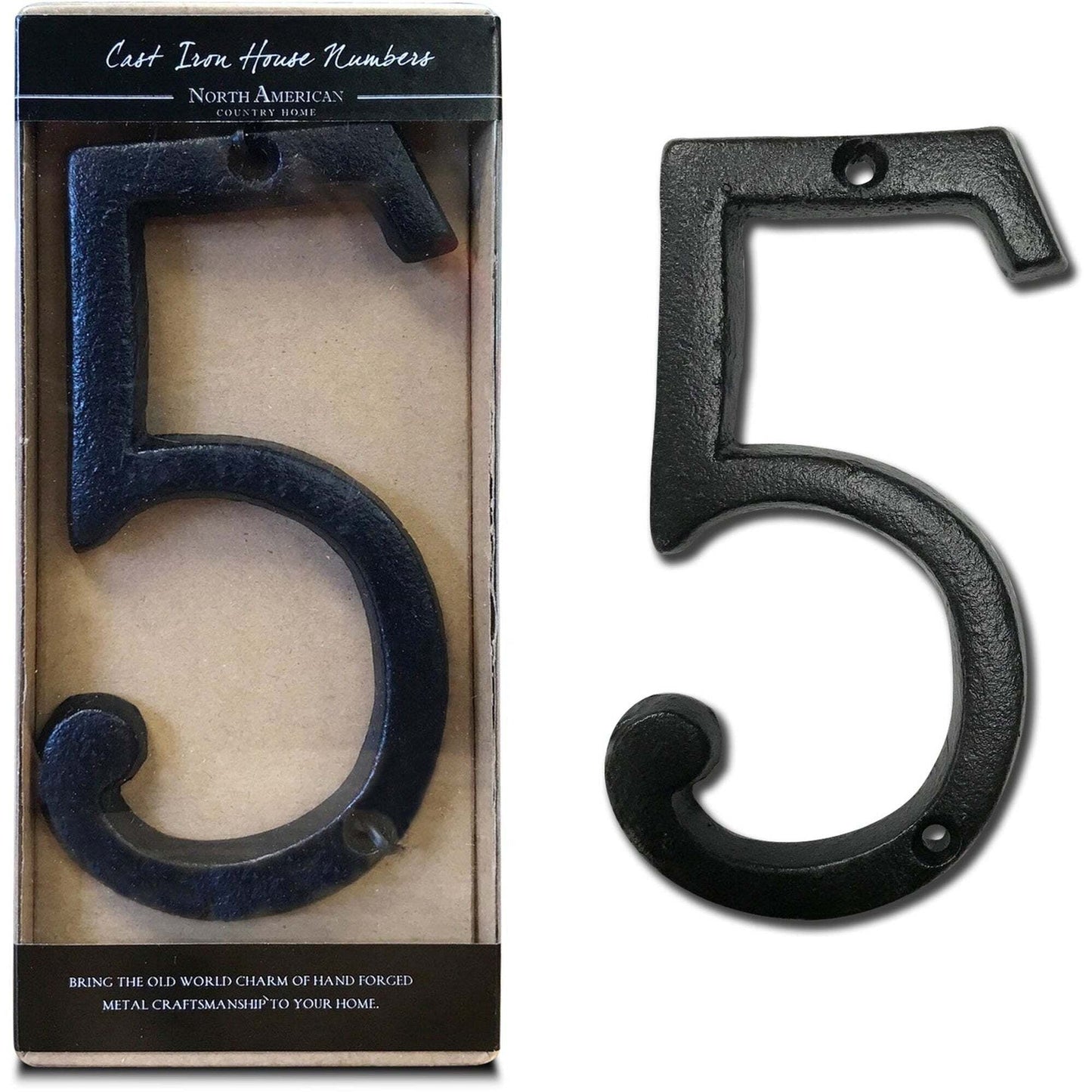 Cast Iron Roman Number 5 BLK