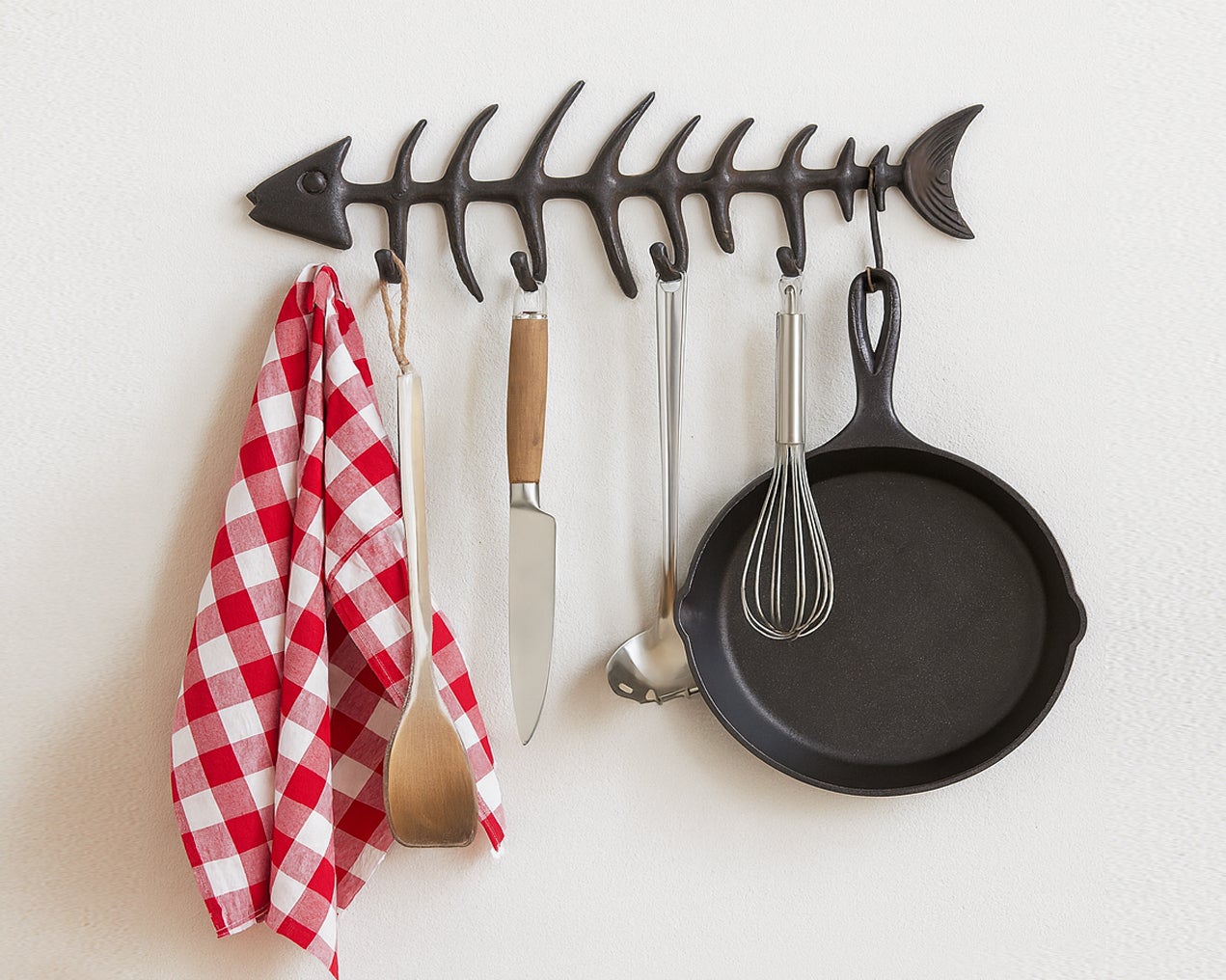 Large Fishbone Hook, Cast Iron