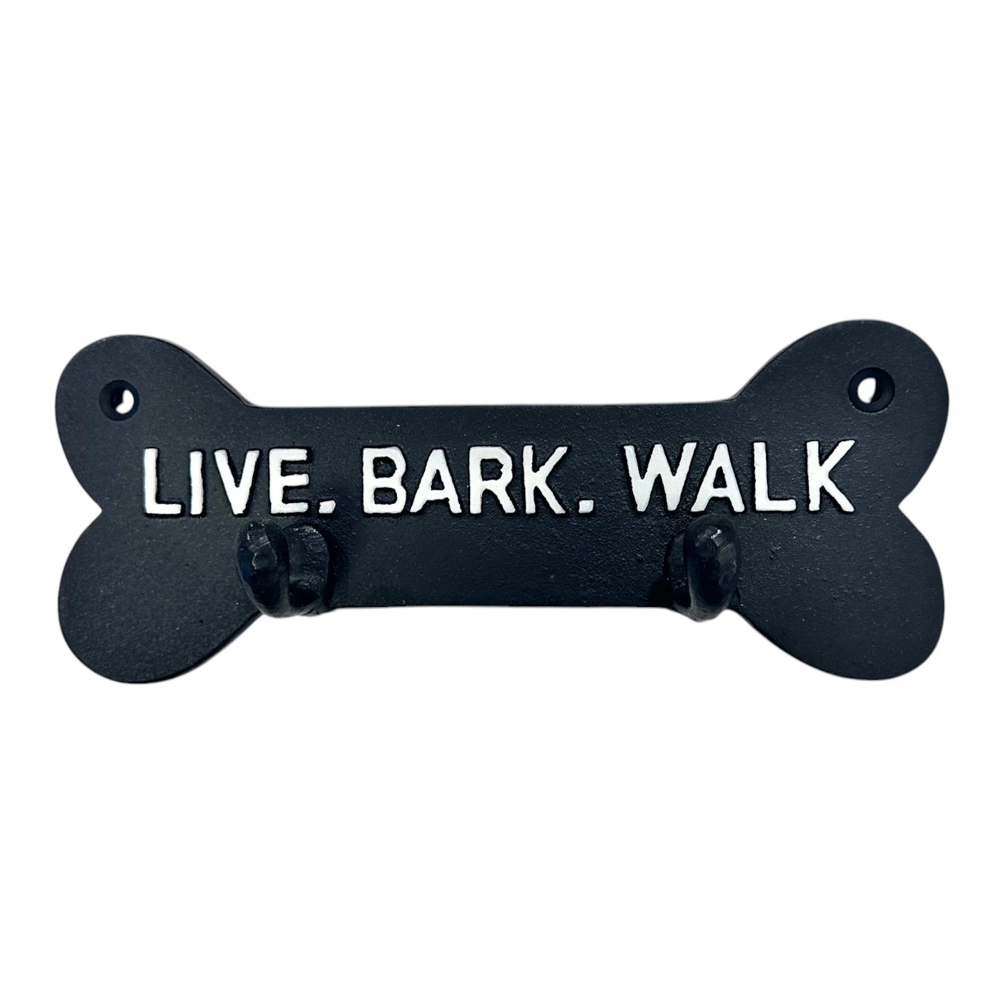 ~Live Bark Walk~ Dog Bone Double Hook, Black