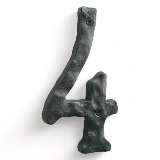 Cast iron number 4, 5.5 in (JS-RUSTICNUMBER-4)