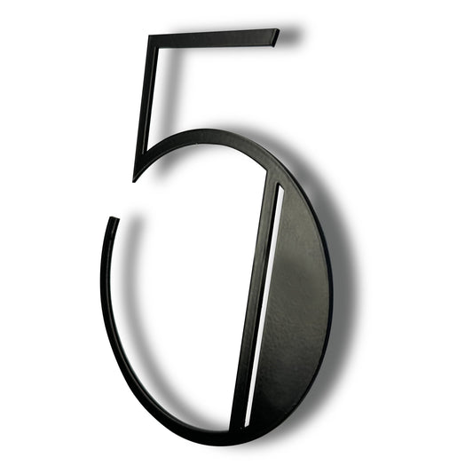 Black Deco Number-5, 6 in