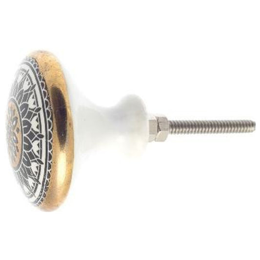 Ceramic Knob, Blue & White