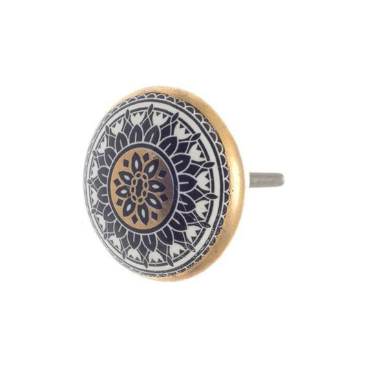 Ceramic Knob, Blue & White