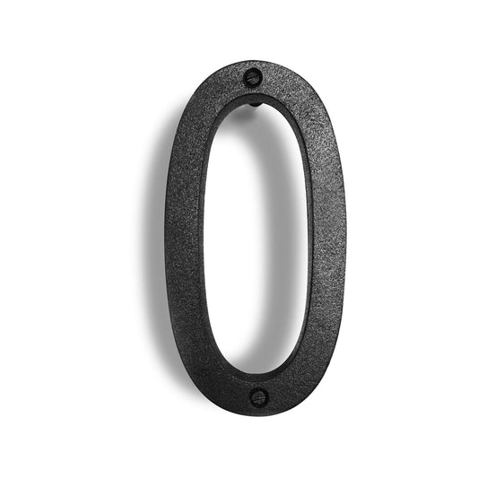 Colonial Wrought Iron Floating Number, 6.5 in, BLK, # 0