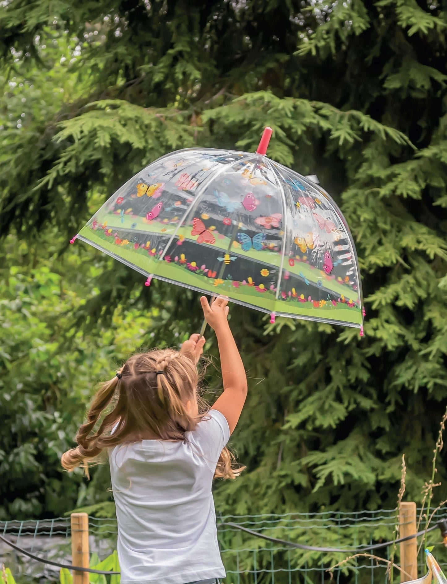 Kids Umbrella Transparent Butterflies