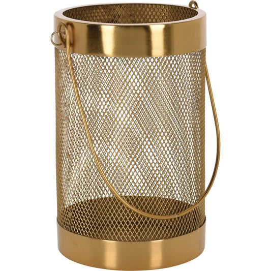 Lantern Iron Mesh Gold Finish Small