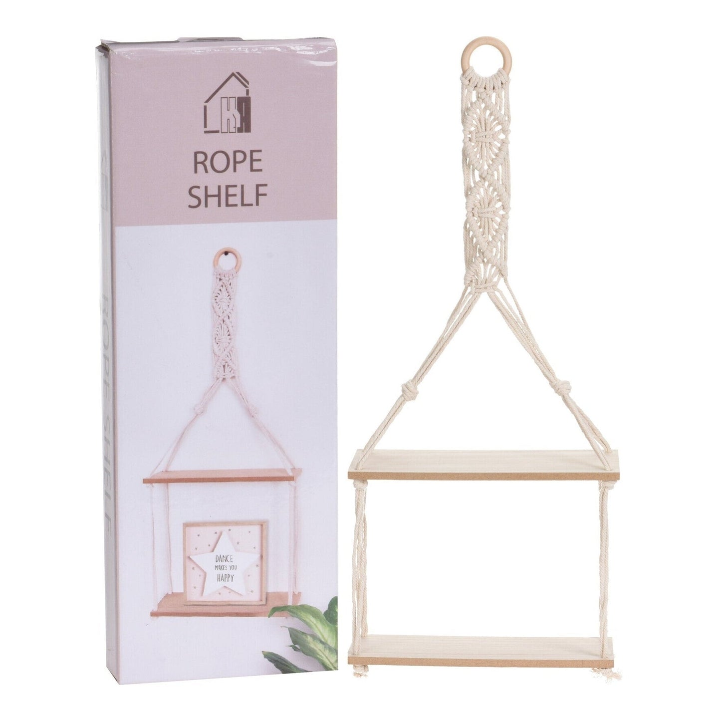 Plateau To Hang With Rope Decoration, 2 Mdf Plateaus