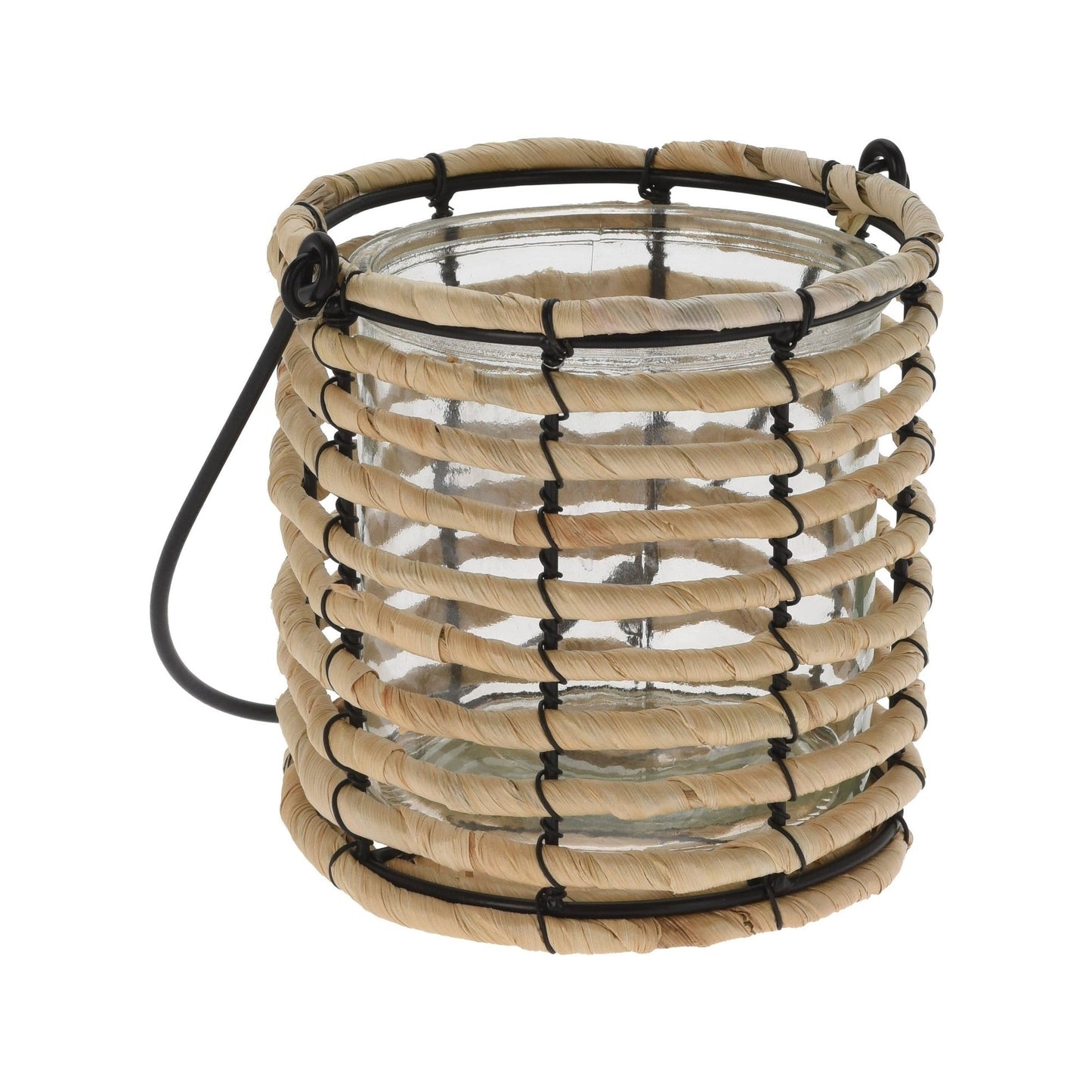 Tealight Holder Gl Assorted W Metal (KI-L1003-2)