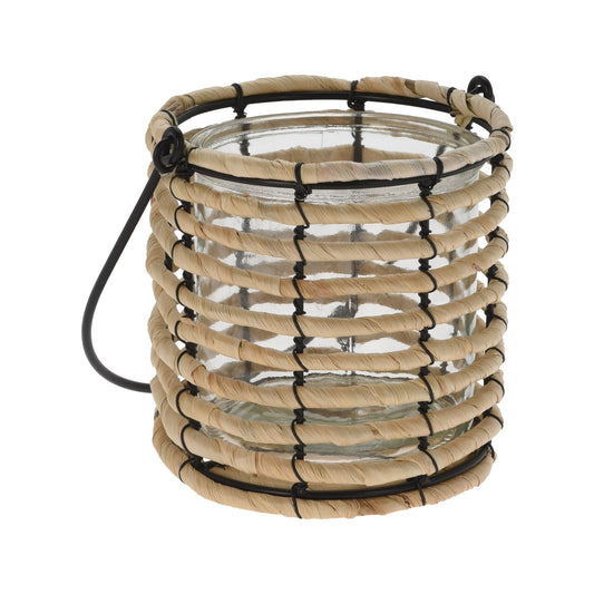 Tealight Holder Gl Assorted W Metal (KI-L1003-2)