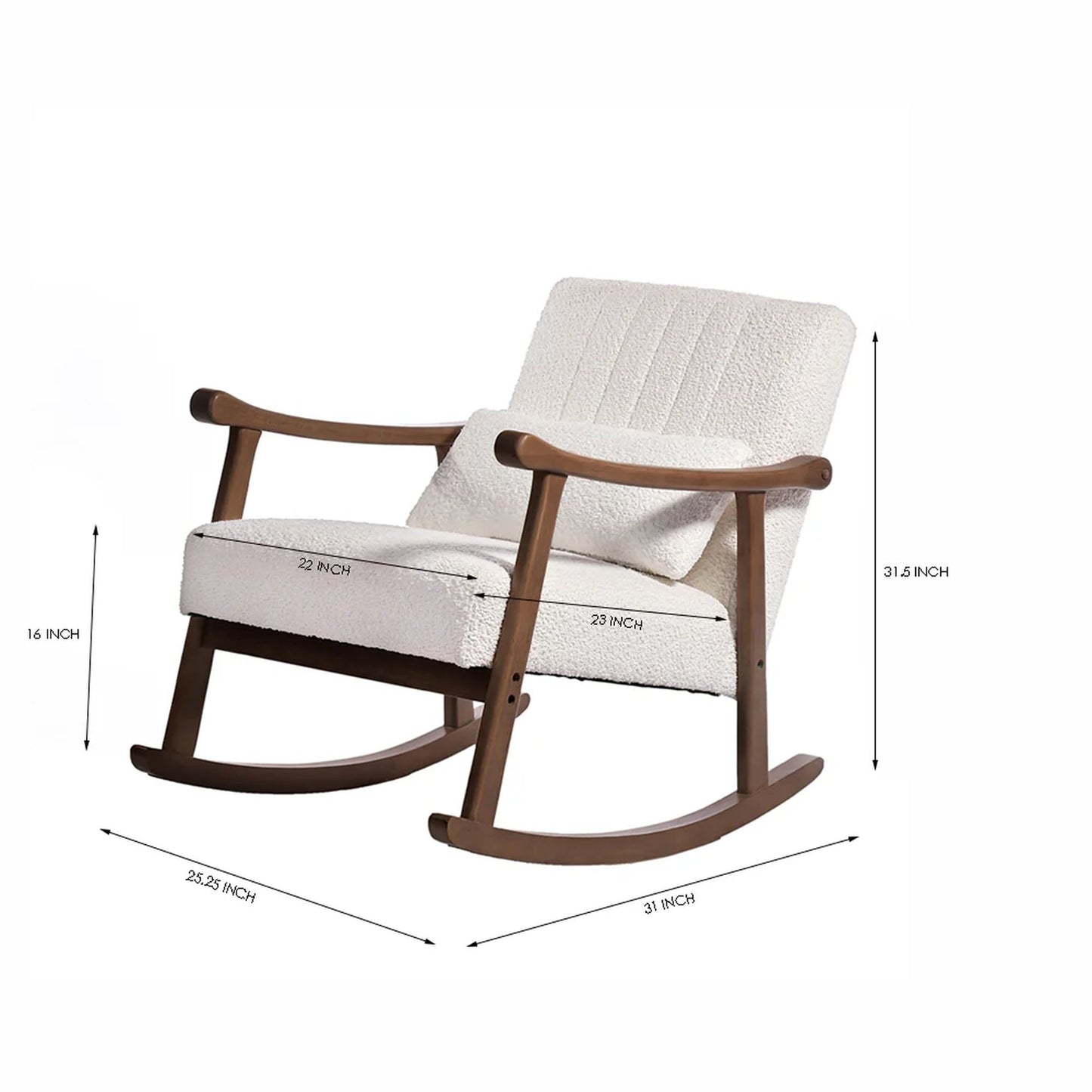 Orchid Outlook Rocking Chair, White