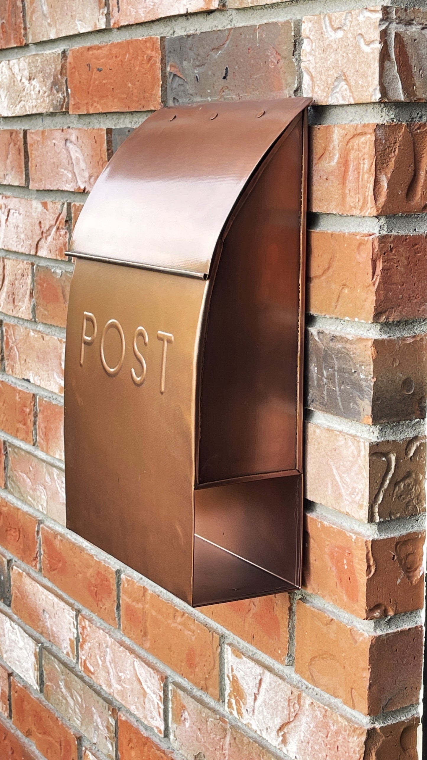 Milano Pointed Mailbox, Antique Copper