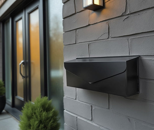 Long Envelope Mailbox Black