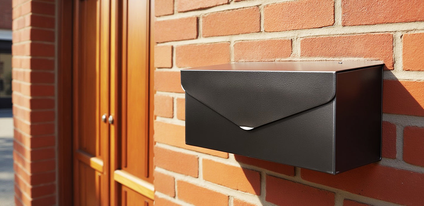 Long Envelope Mailbox Black