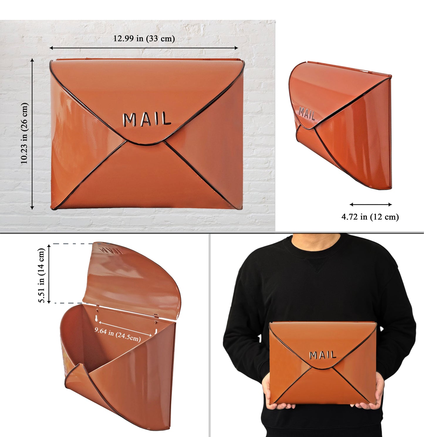 Terracotta Envelope Mailbox, Large