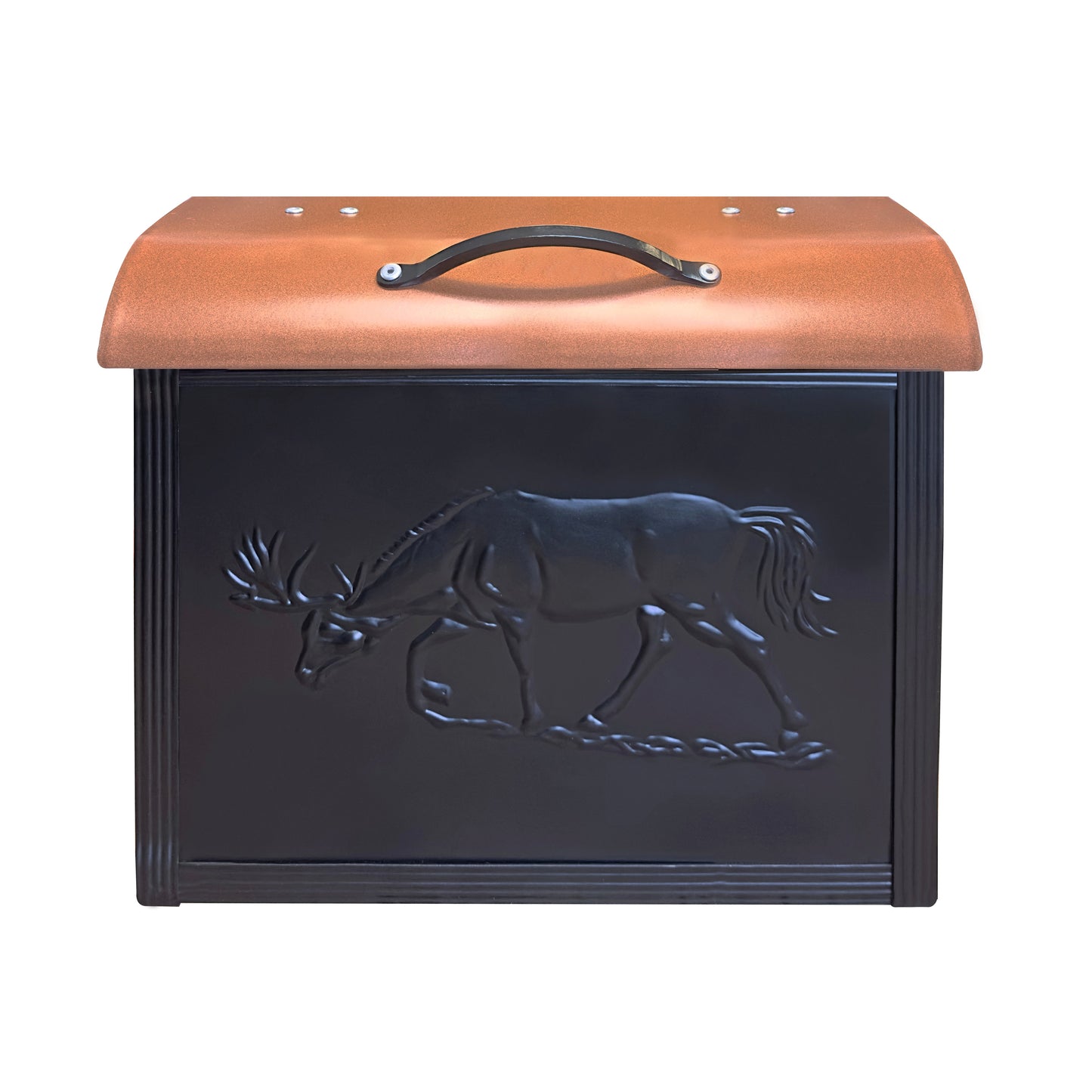 Moose Mailbox With Handle, Black & Copper