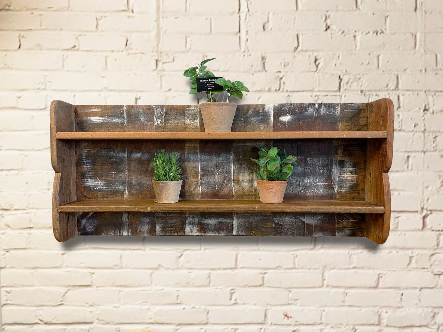 Wooden Wall Mounted Hook Rack With Shelf