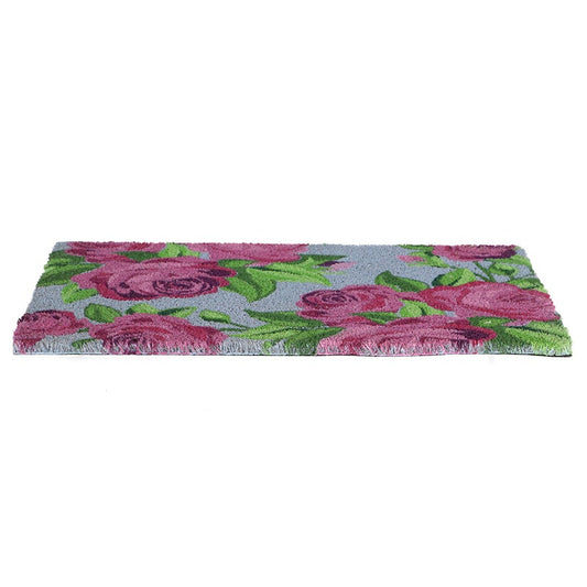 Doormat Coir Floral Blue M
