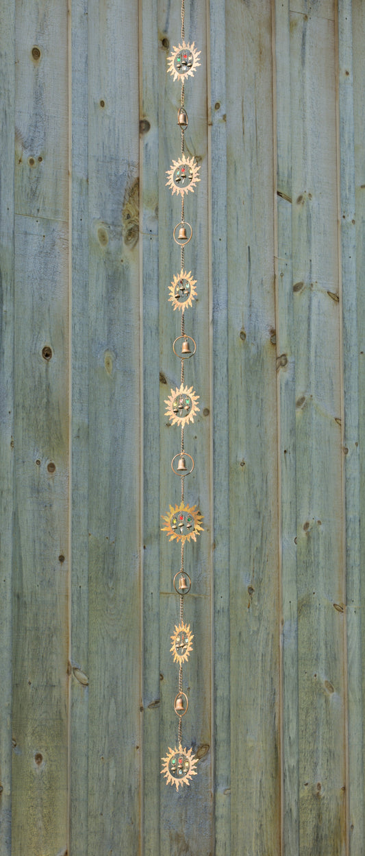 Flamed Sun w/Dangles Rain Chain