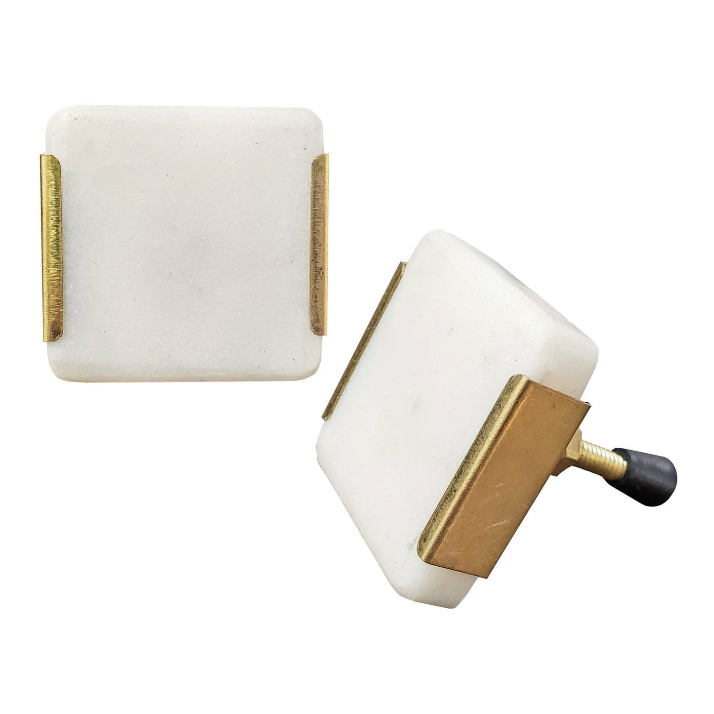 Sq. Knob w/Brass Bracket