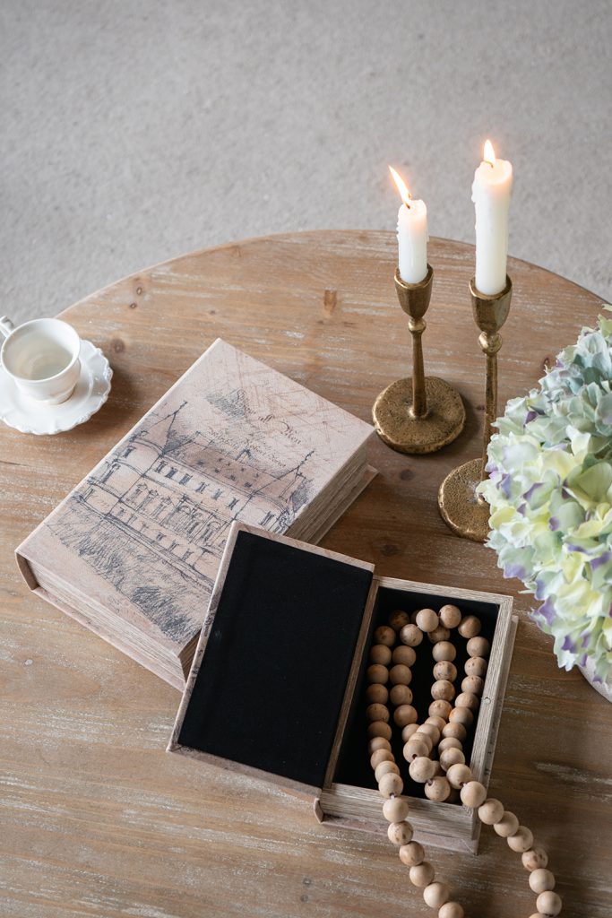 Set of 2 Decorative Book Boxes with Architectural Sketch Mo