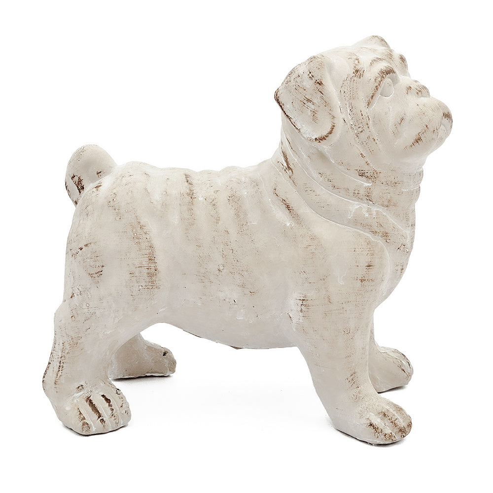 Standing Bulldog Figurine with Natural Beige Finish