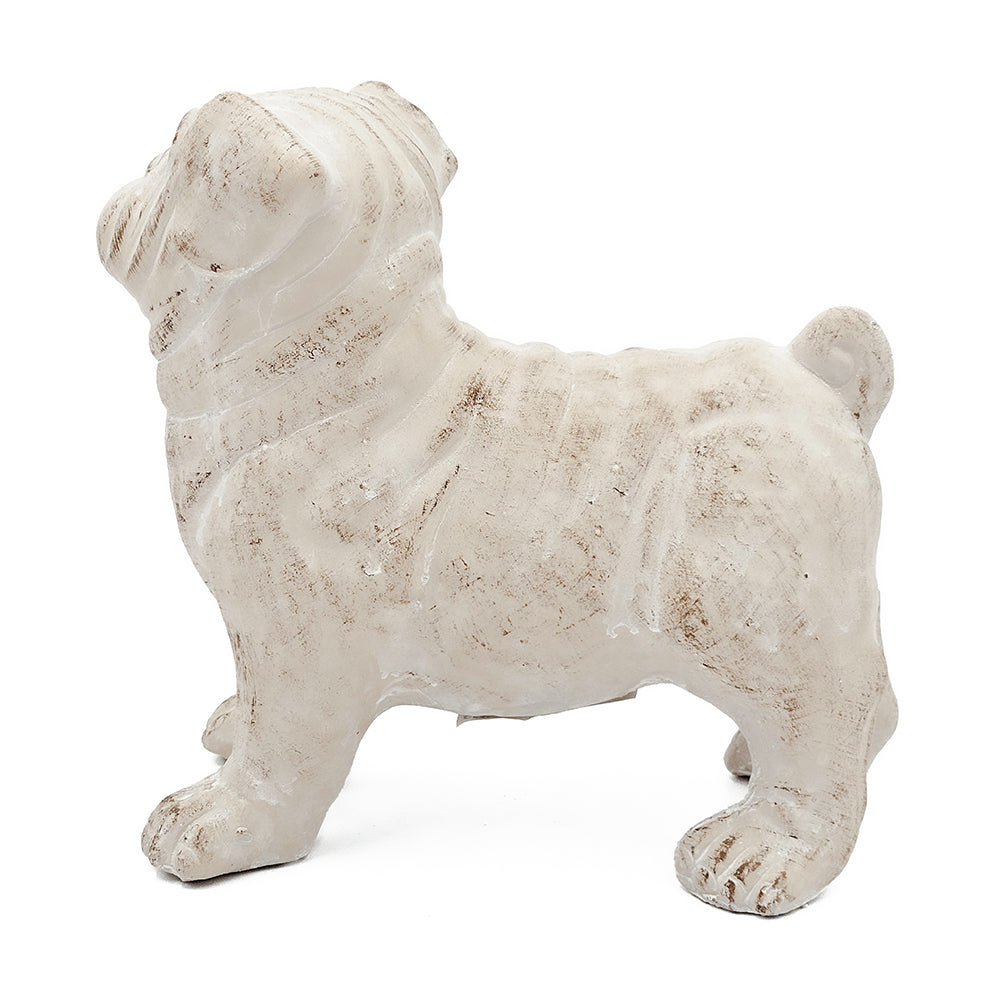 Standing Bulldog Figurine with Natural Beige Finish