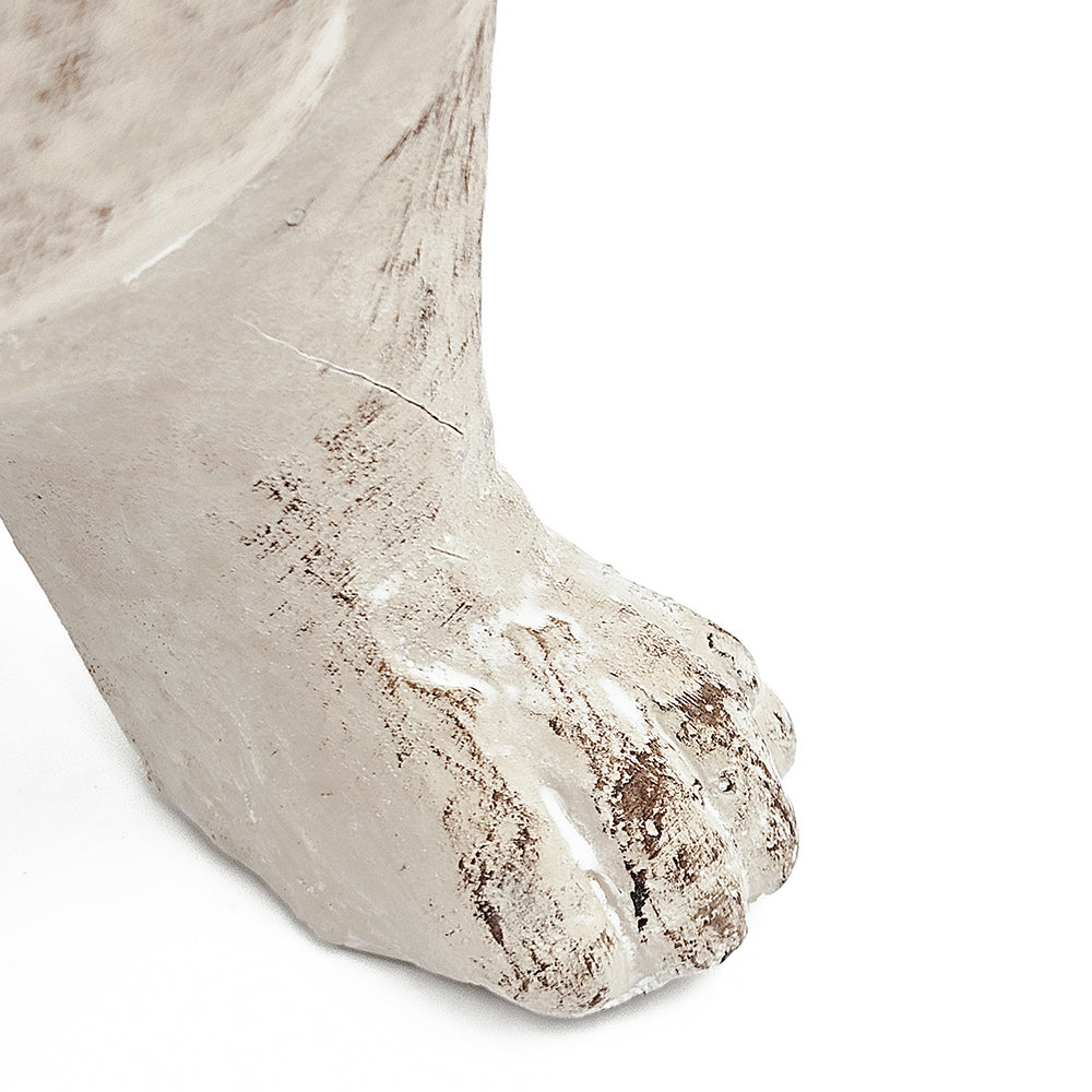 Standing Bulldog Figurine with Natural Beige Finish