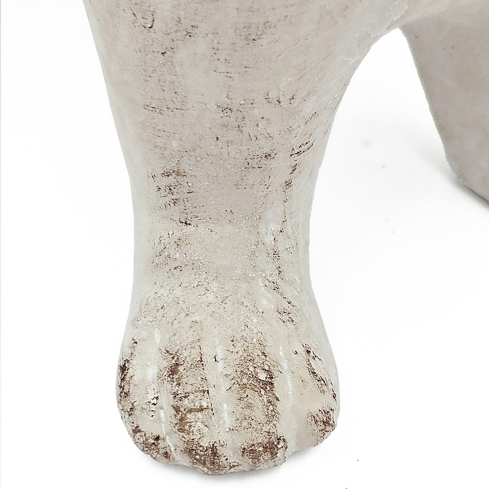 Standing Bulldog Figurine with Natural Beige Finish