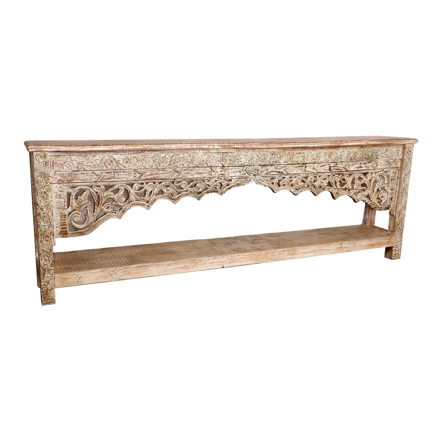 Carved Console Natural