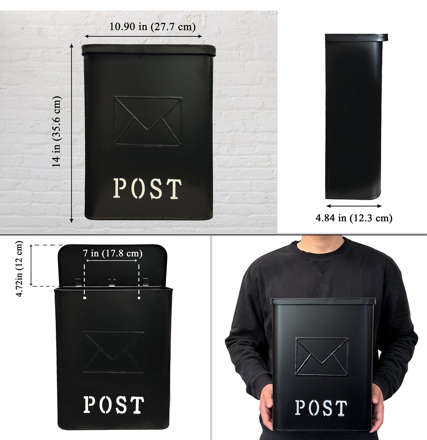 Serena Galvanized POST Mailbox (UH-1002BLK)